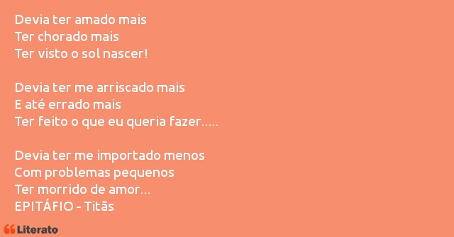 Frases de EPITÁFIO - Titãs