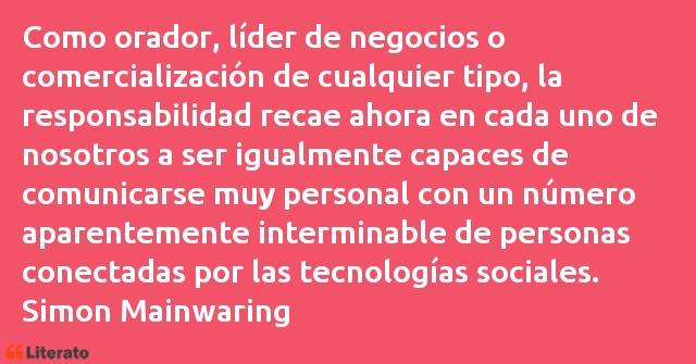 Frases de Simon Mainwaring