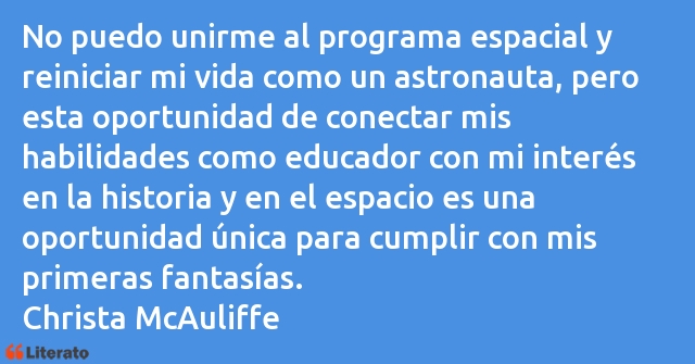 Frases de Christa McAuliffe