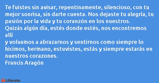 Frases de Francis Aragón