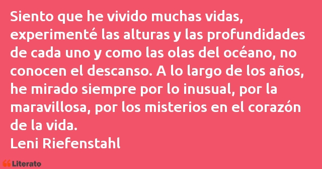 Frases de Leni Riefenstahl