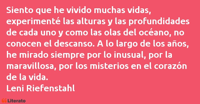 Frases de Leni Riefenstahl