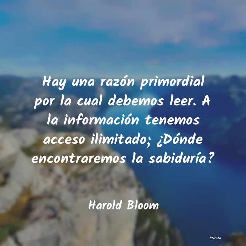 Frases de Harold Bloom