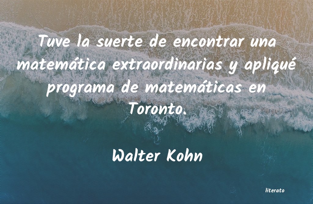 Frases de Walter Kohn