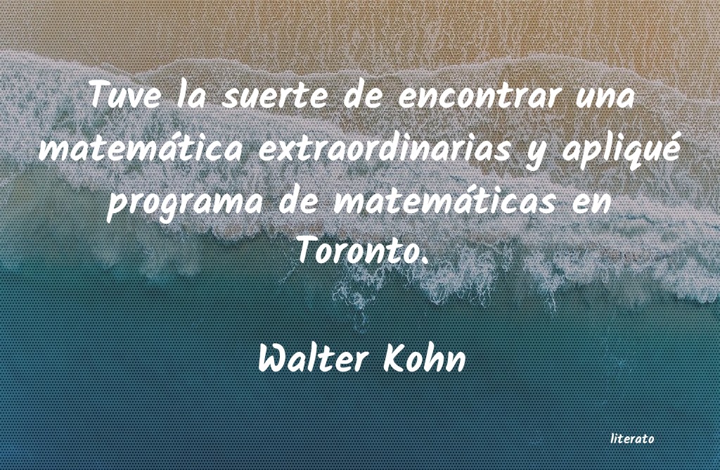 frases de Walter Kohn