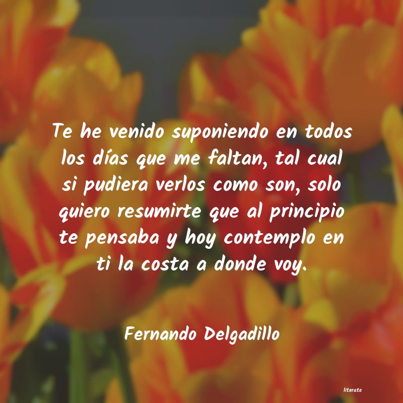 Fernando Delgadillo: Te he venido suponiendo en tod