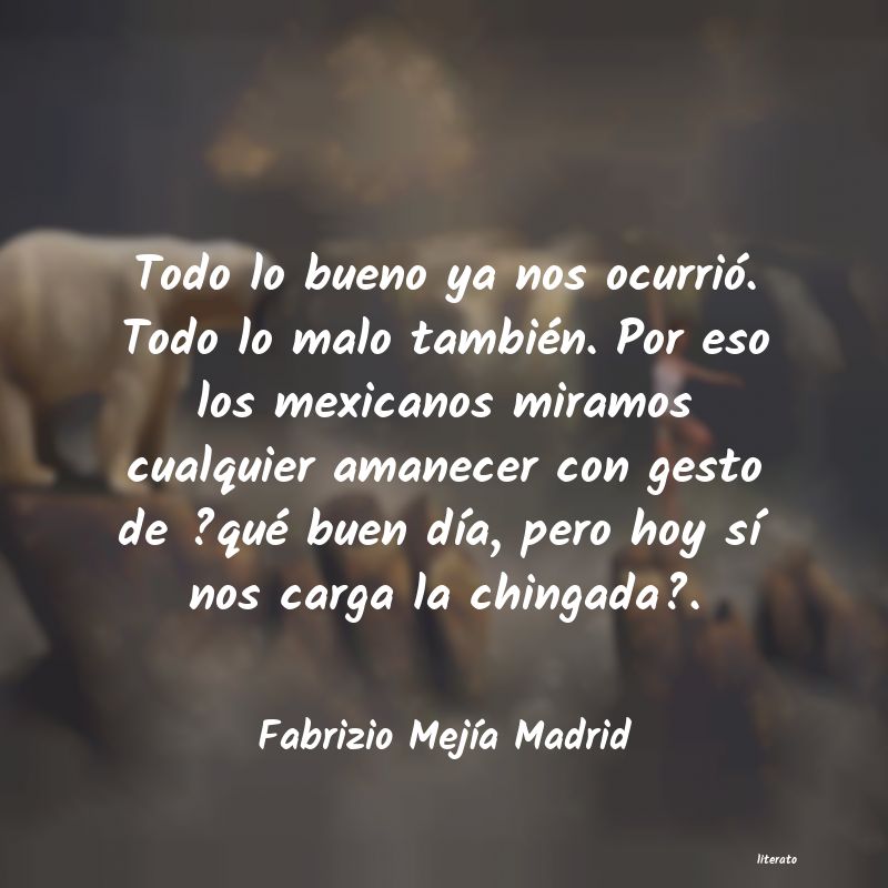 Frases de Fabrizio Mejía Madrid