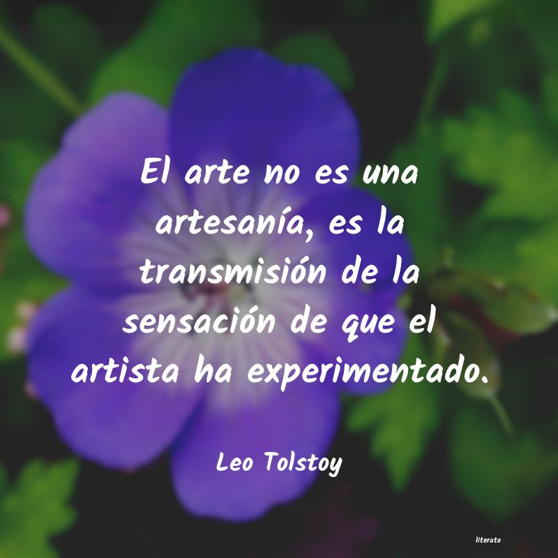 Leo Tolstoy: El arte no es una artesanía,