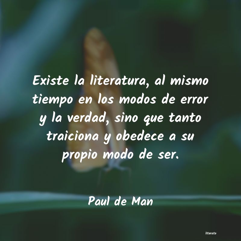 frases de Paul de Man