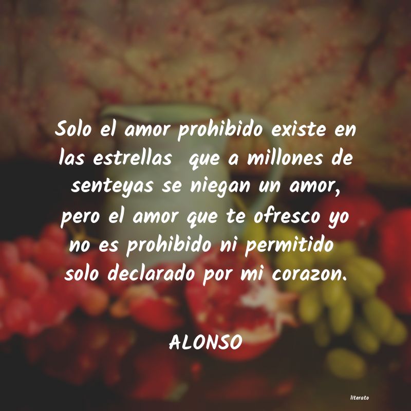 ALONSO: Solo el amor prohibido existe