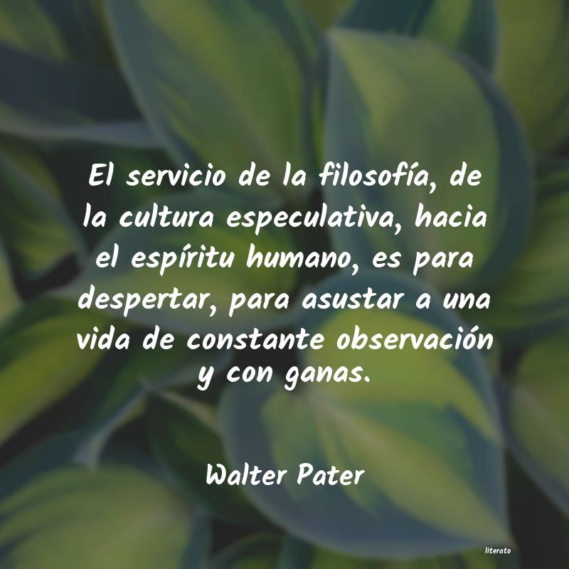 frases de Walter Pater