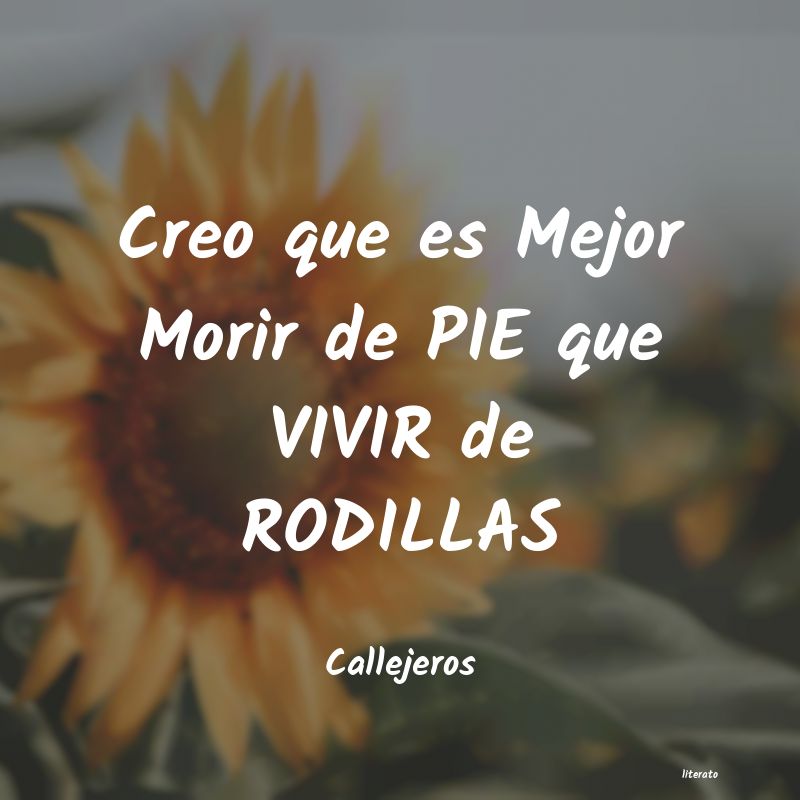 Callejeros: Creo que es Mejor Morir de PIE