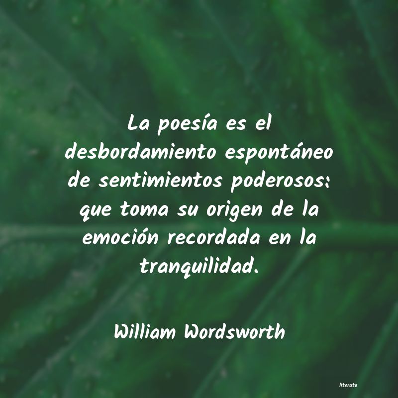 Frases de William Wordsworth