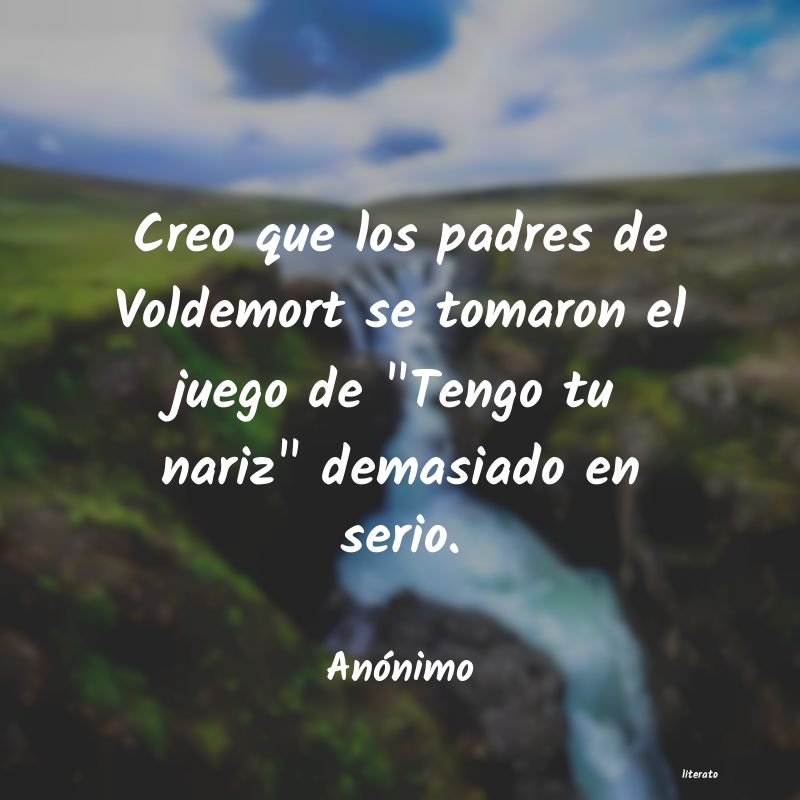 Creo que los padres de Voldemort se toma