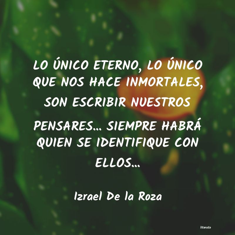 Frases de Izrael De la Roza