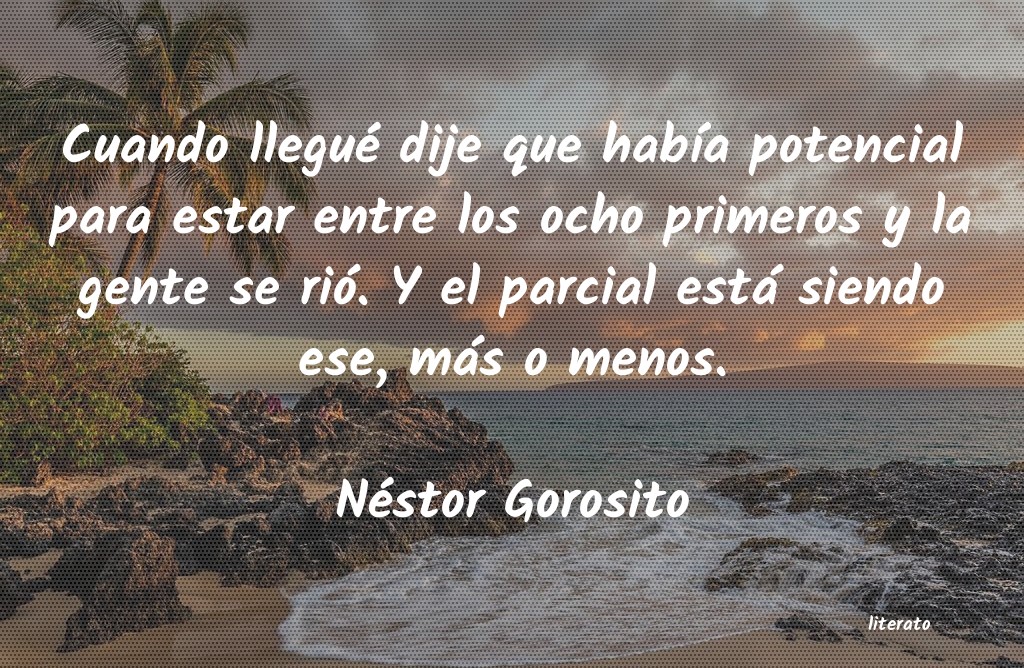 Frases de Néstor Gorosito