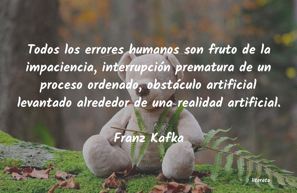 Franz Kafka: Todos los errores humanos son