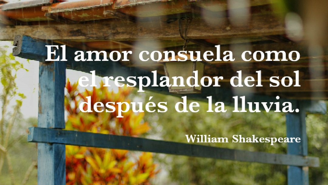 William Shakespeare: El amor consuela como el respl